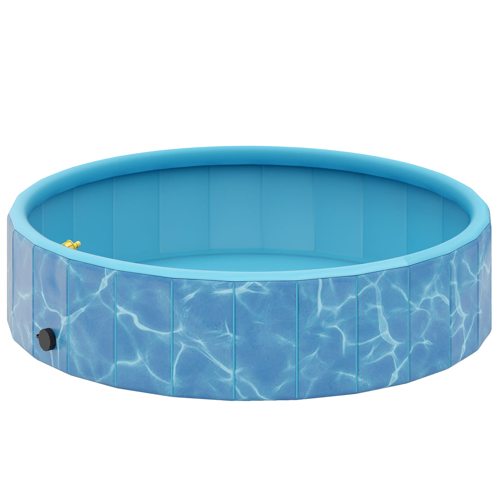 Hundpool med Inbyggd Fontän – Vikbar & Halkfri (Ø120 cm)