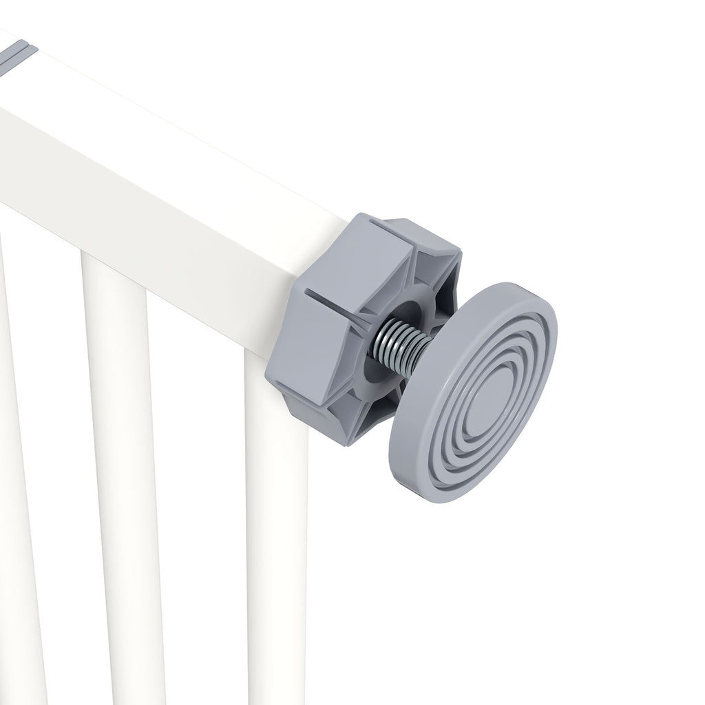 Säkerhetsgrind för Hundar och Husdjur, Justerbar 74-87 cm, Vit Metall