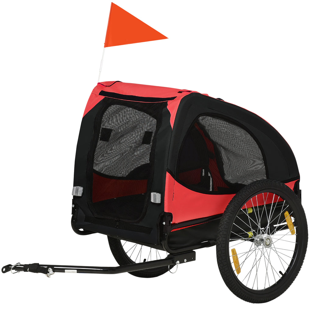 Hopfällbar Cykelvagn för Hund – Vattenresistent (Röd, Max 20 kg)
