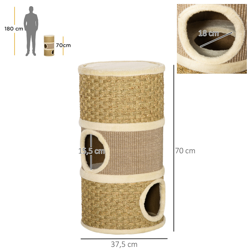 Klöstunna 70 cm med 3 nivåer och mjuka liggytor – Khaki/Brun