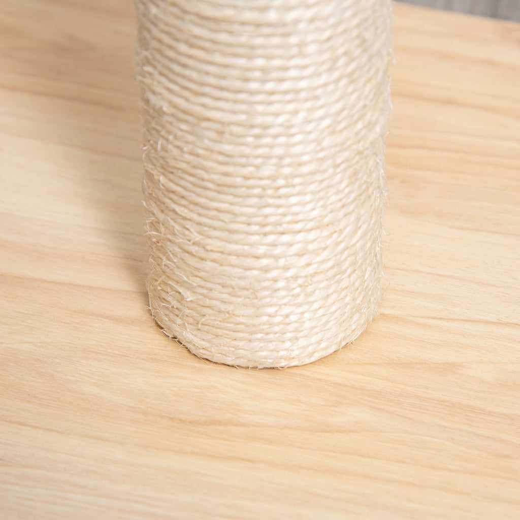 Klöspelare med sisalrep och leksaksboll – Beige/Ek, 60 cm