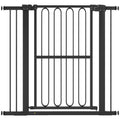 Justerbar hundgrind 76-104 cm – Svart metallgrind för dörrar och trappor
