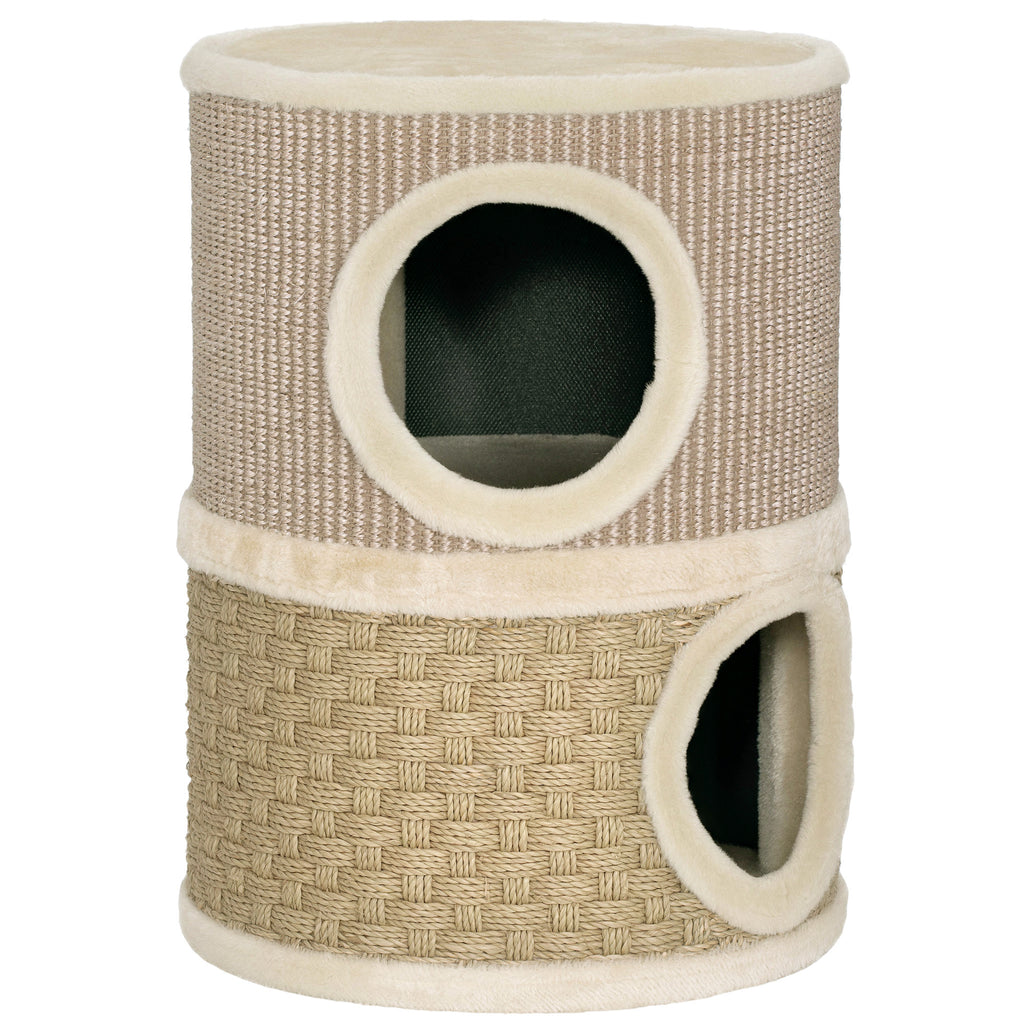Klöstunna med 2 våningar, 49 cm hög – Ø 35,5 cm, Khaki/Kaffe