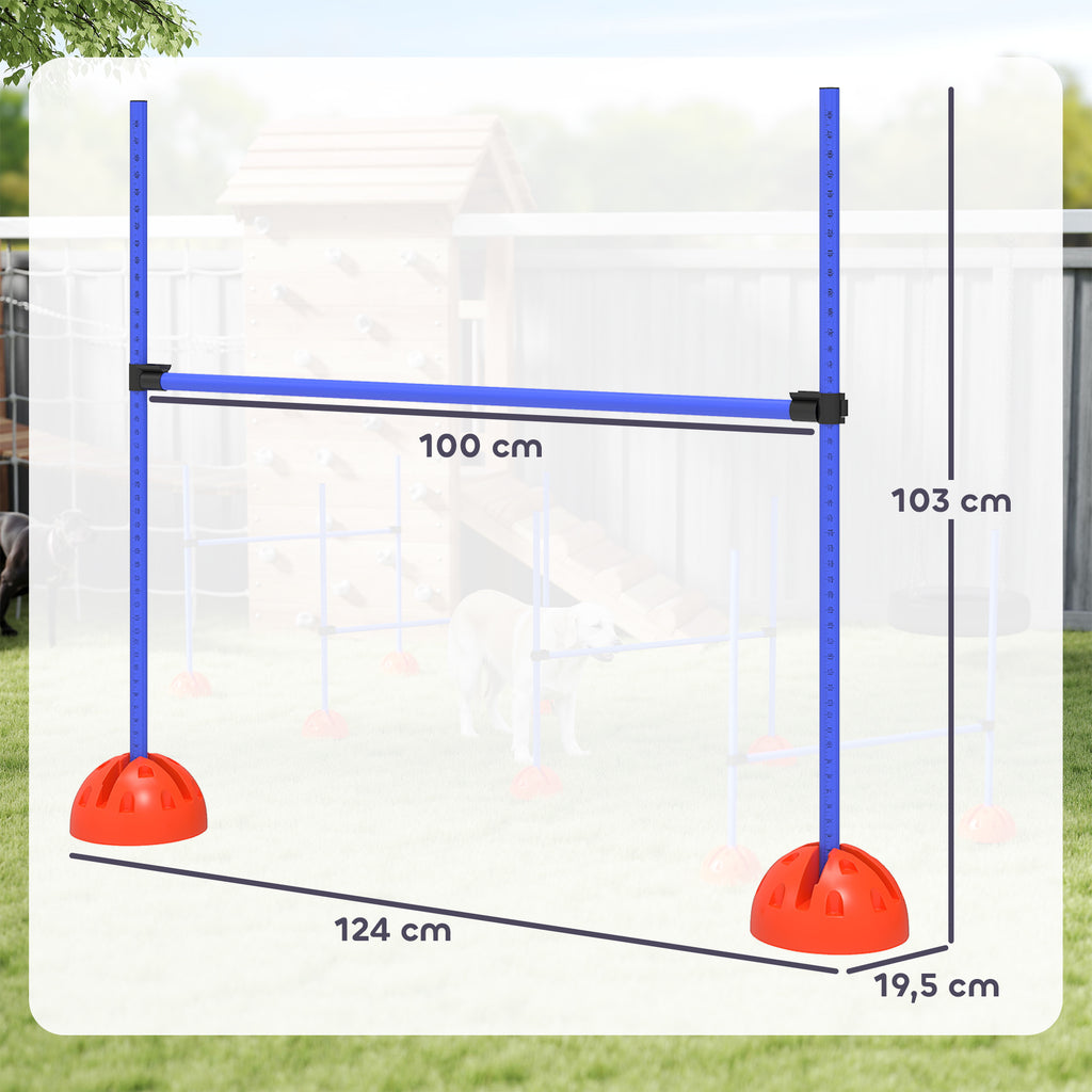 Stabila hopphinder i ABS-plast för hundar – Justerbar höjd mellan 15 och 95 cm
