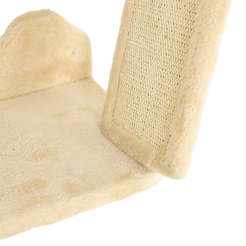 Vägg- och takmonterad klättervägg för katt, 3 delar – Beige/Cremévit