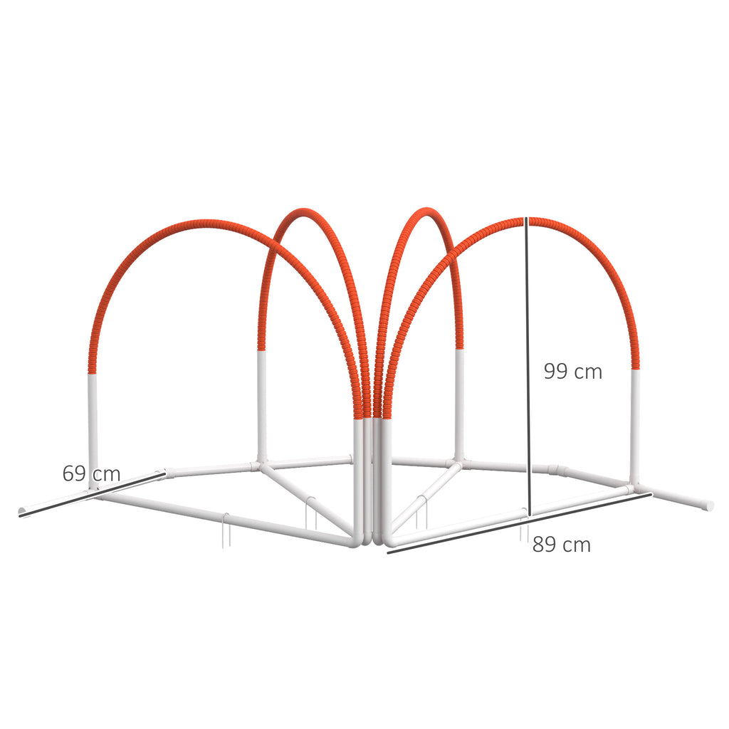 4-delat Agility-set för Hundar – Träningsredskap med Bärväska, Vit/Orange