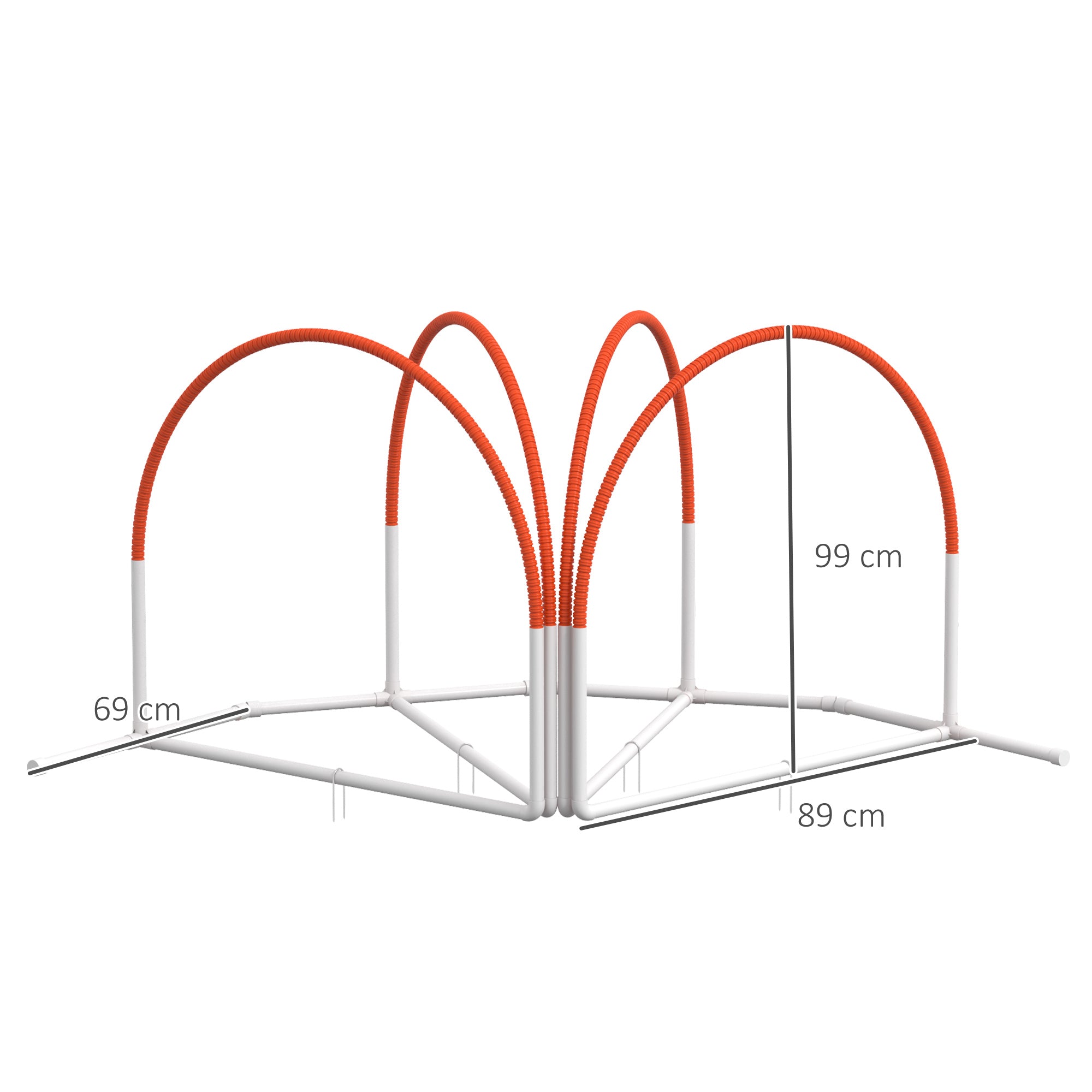 4-delat Agility-set för Hundar – Träningsredskap med Bärväska, Vit/Orange