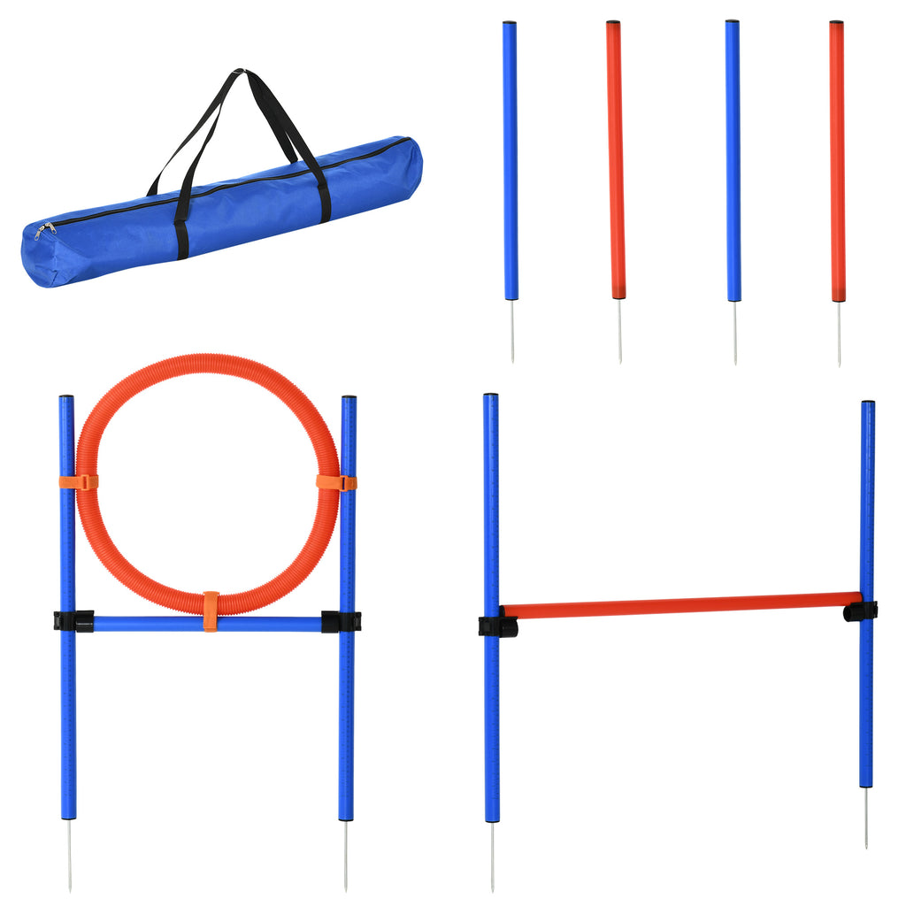 Agility-set för hundar – 3-i-1 Träningspaket med Hoppring, Slalom och Hinder