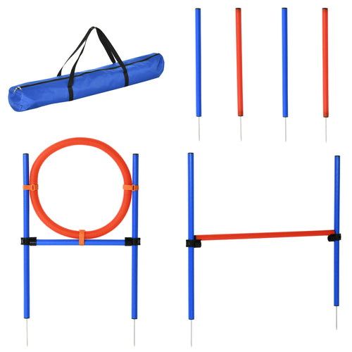 Agility-set för hundar – 3-i-1 Träningspaket med Hoppring, Slalom och Hinder