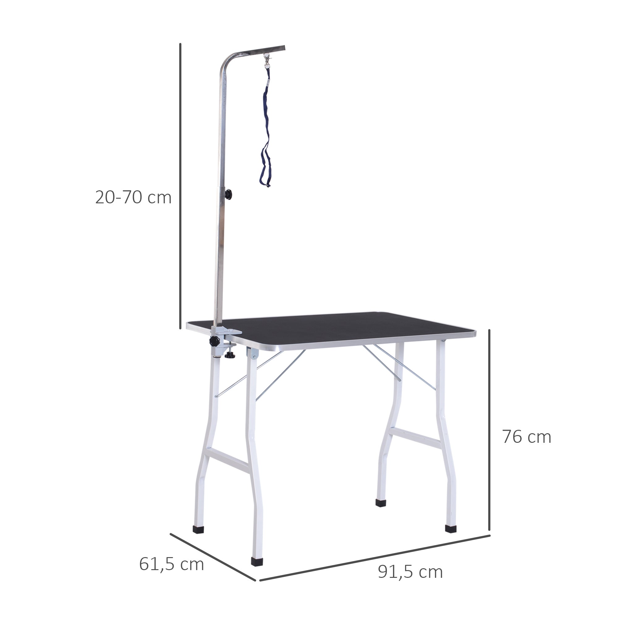 Professionellt Trimningsbord för Hundar – Hopfällbart med Justerbar Galge – Svart – 92 cm