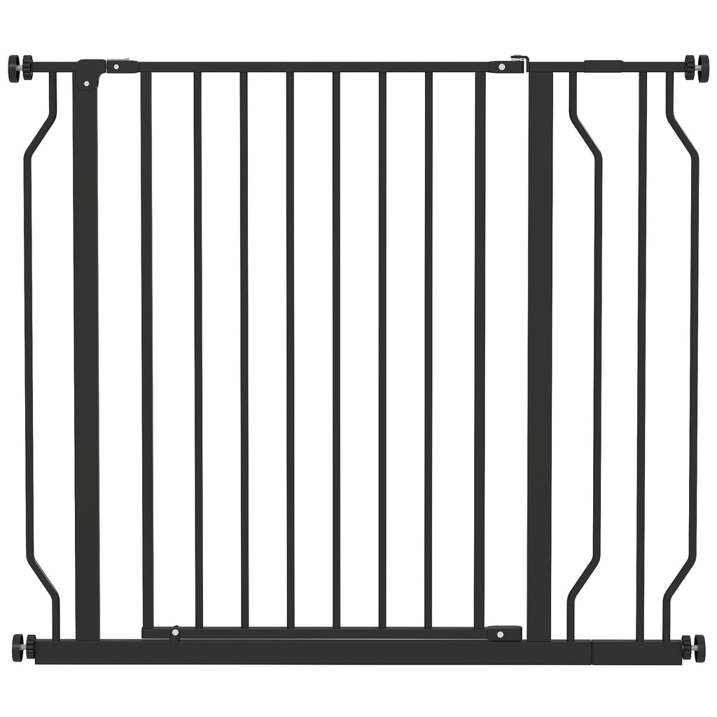 Säkerhetsgrind för Hundar, Justerbar 75-95 cm, Tryckmontering, Svart