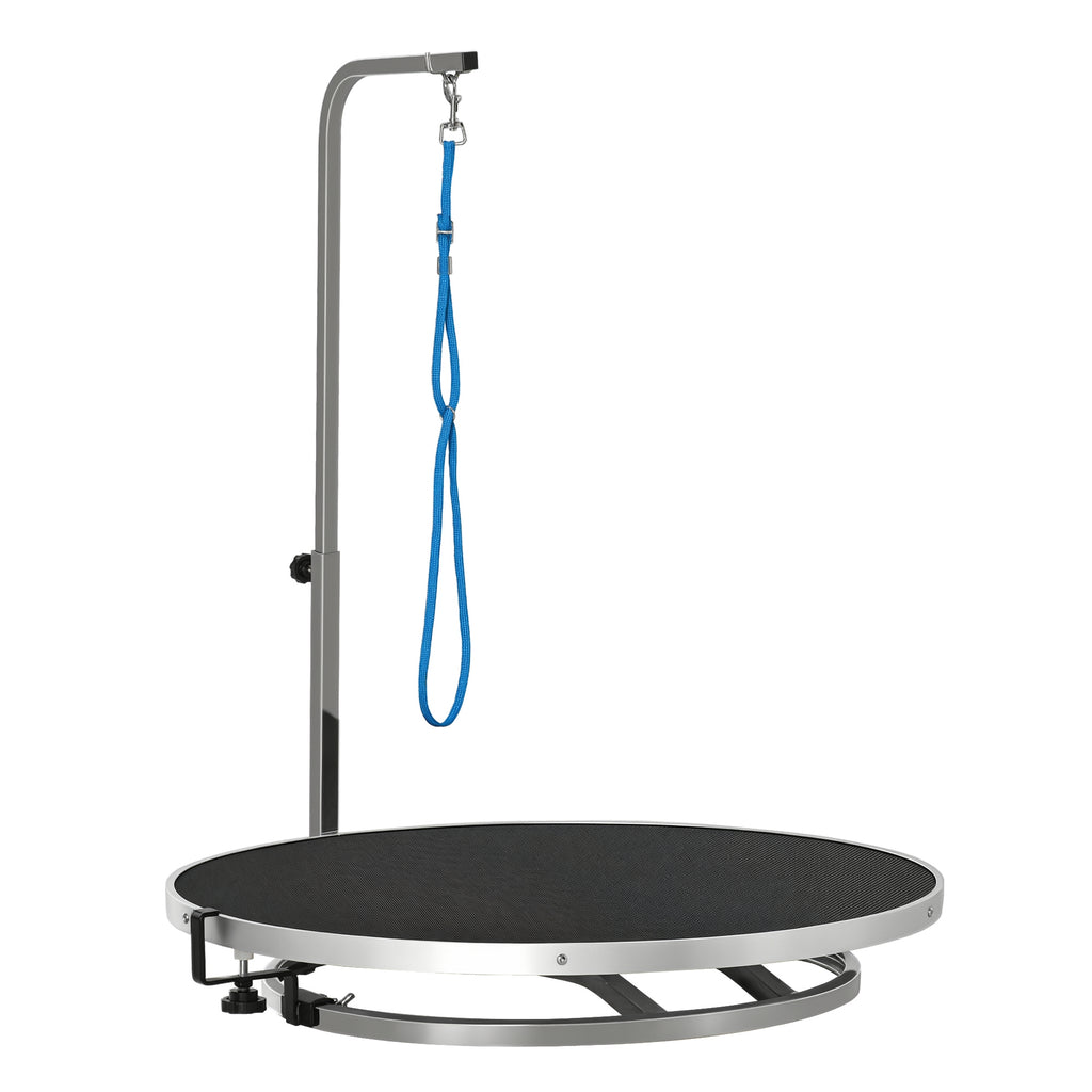 PawHut Roterbart Trimbord för Hundar – Ø65 cm – Svart – Upp till 40 kg