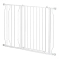 PawHut Tryckmonterad Säkerhetsgrind för Husdjur – Vit – 75–115 cm