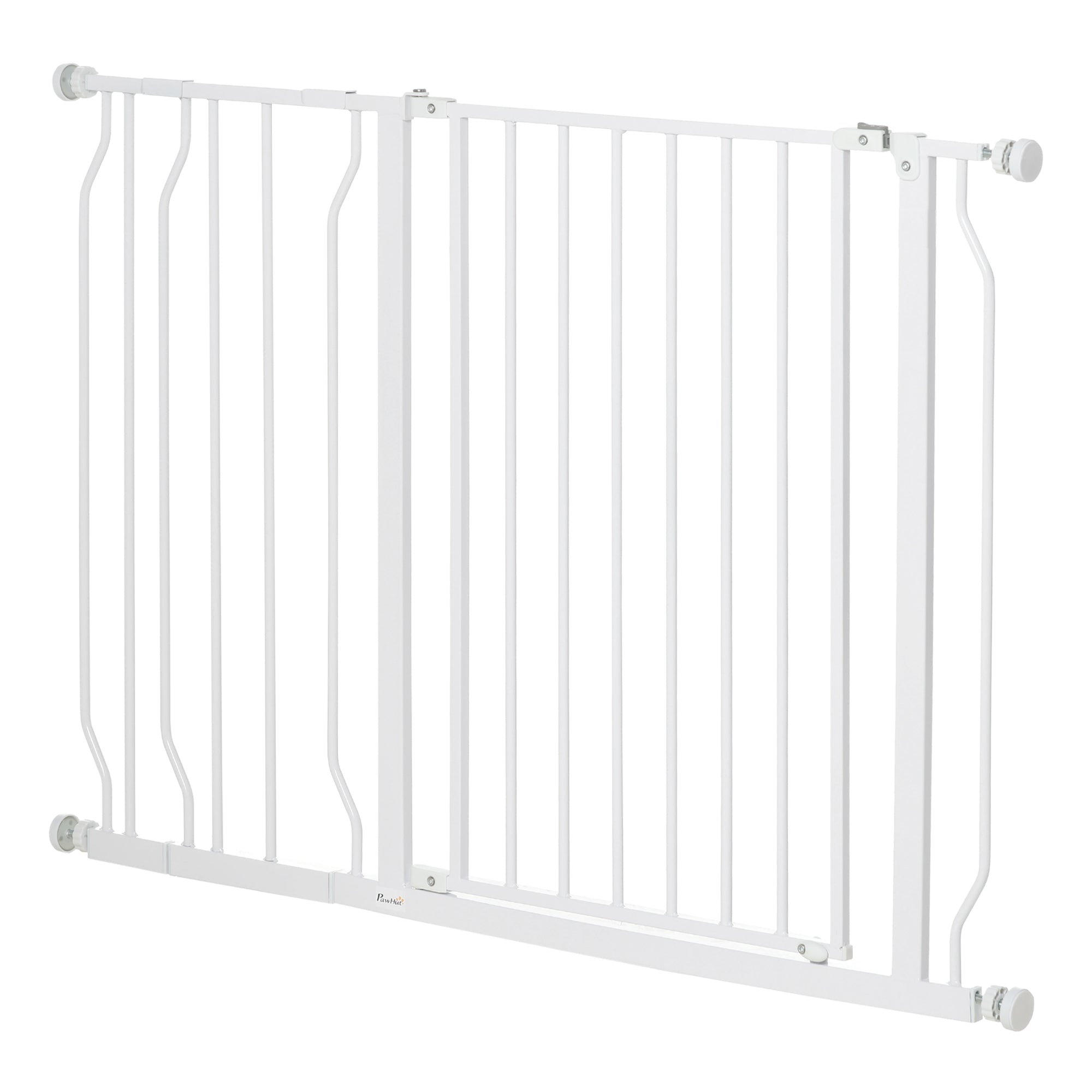 PawHut Tryckmonterad Säkerhetsgrind för Husdjur – Vit – 75–115 cm