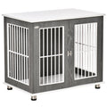 PawHut Dekorativ Hundbur & Inomhuskoja – Grå/Vit – 85 x 55 x 75 cm