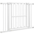 Hundgrind för Dörr & Trappa – Justerbar 76-104 cm (Vit, Utan Borrning)