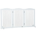PawHut Fällbart Hundstaket med 3 Paneler – Vit – 154 x 30 x 80 cm