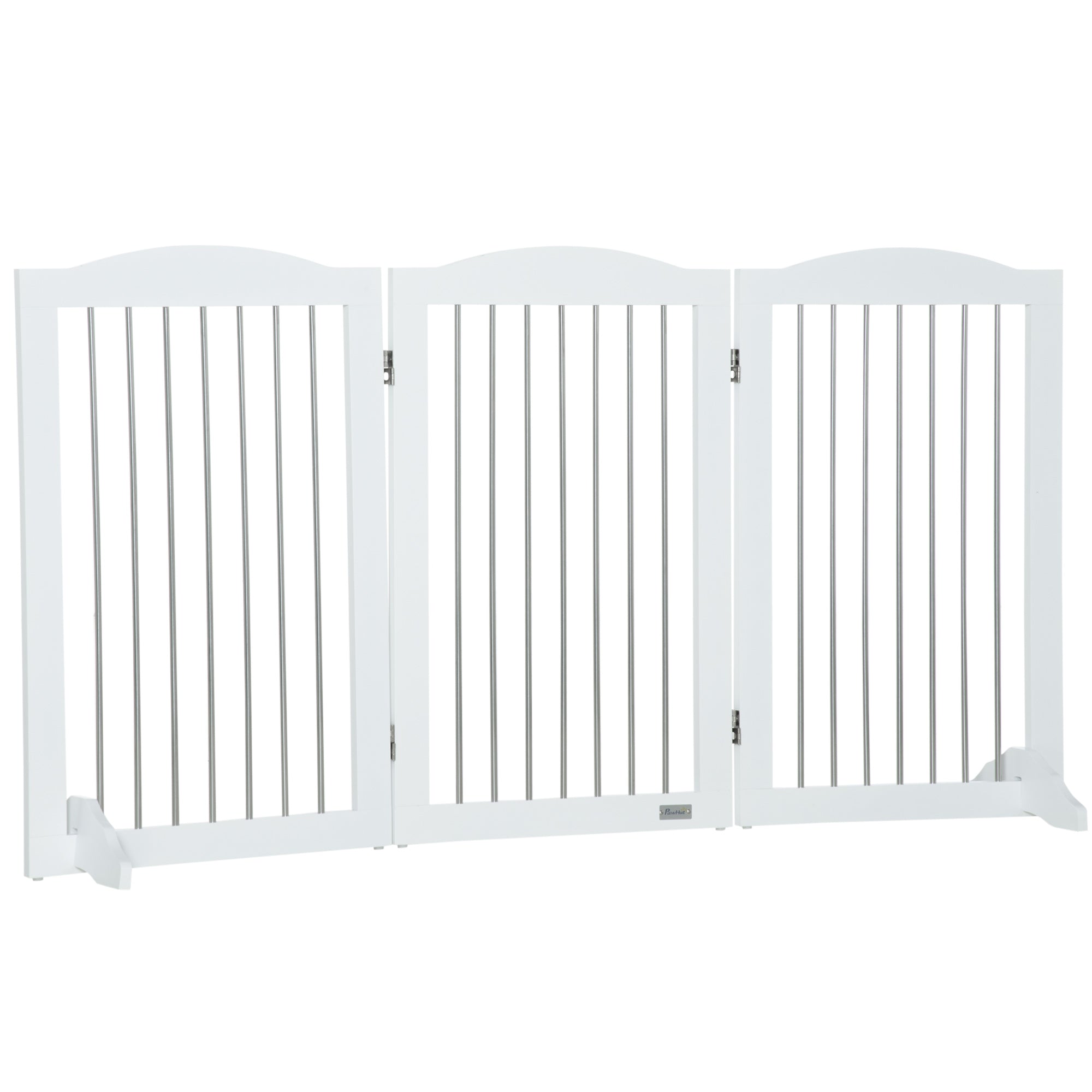PawHut Fällbart Hundstaket med 3 Paneler – Vit – 154 x 30 x 80 cm