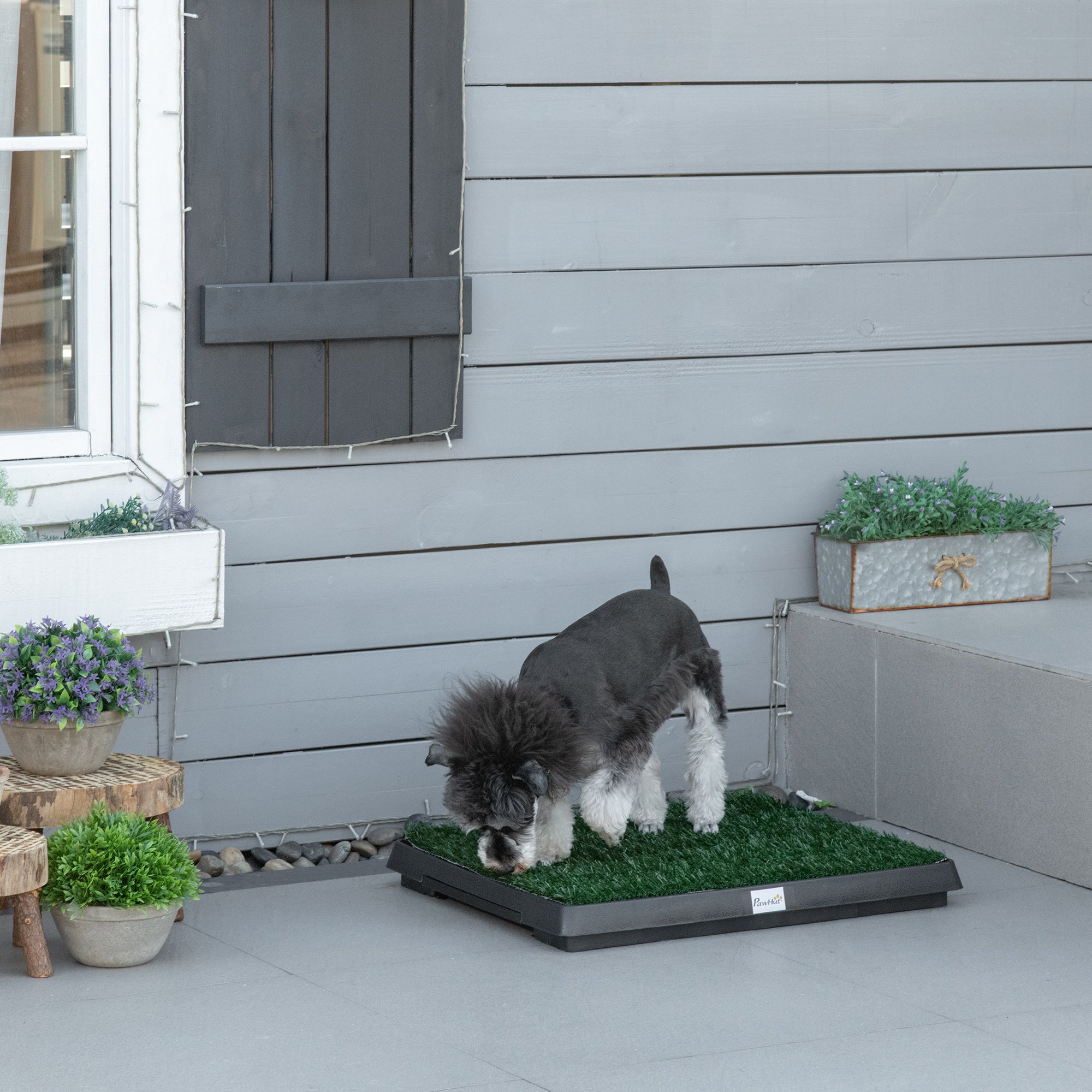 PawHut Hundtoalett med Konstgräs – Valptoalett – 63 x 51 cm