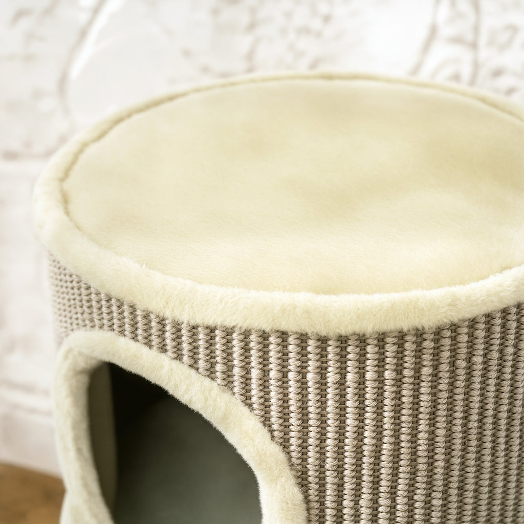 Klöstunna med 2 våningar, 49 cm hög – Ø 35,5 cm, Khaki/Kaffe