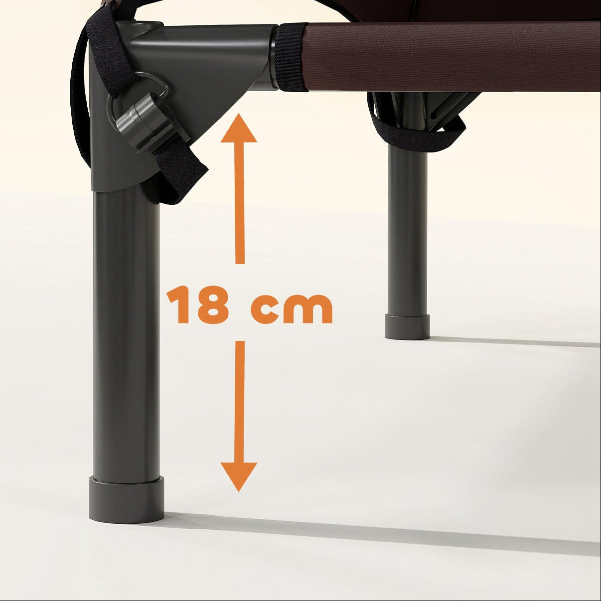 Hundsäng för Utomhusbruk med Soltak – Upphöjd (Kaffe, Max 30 kg)