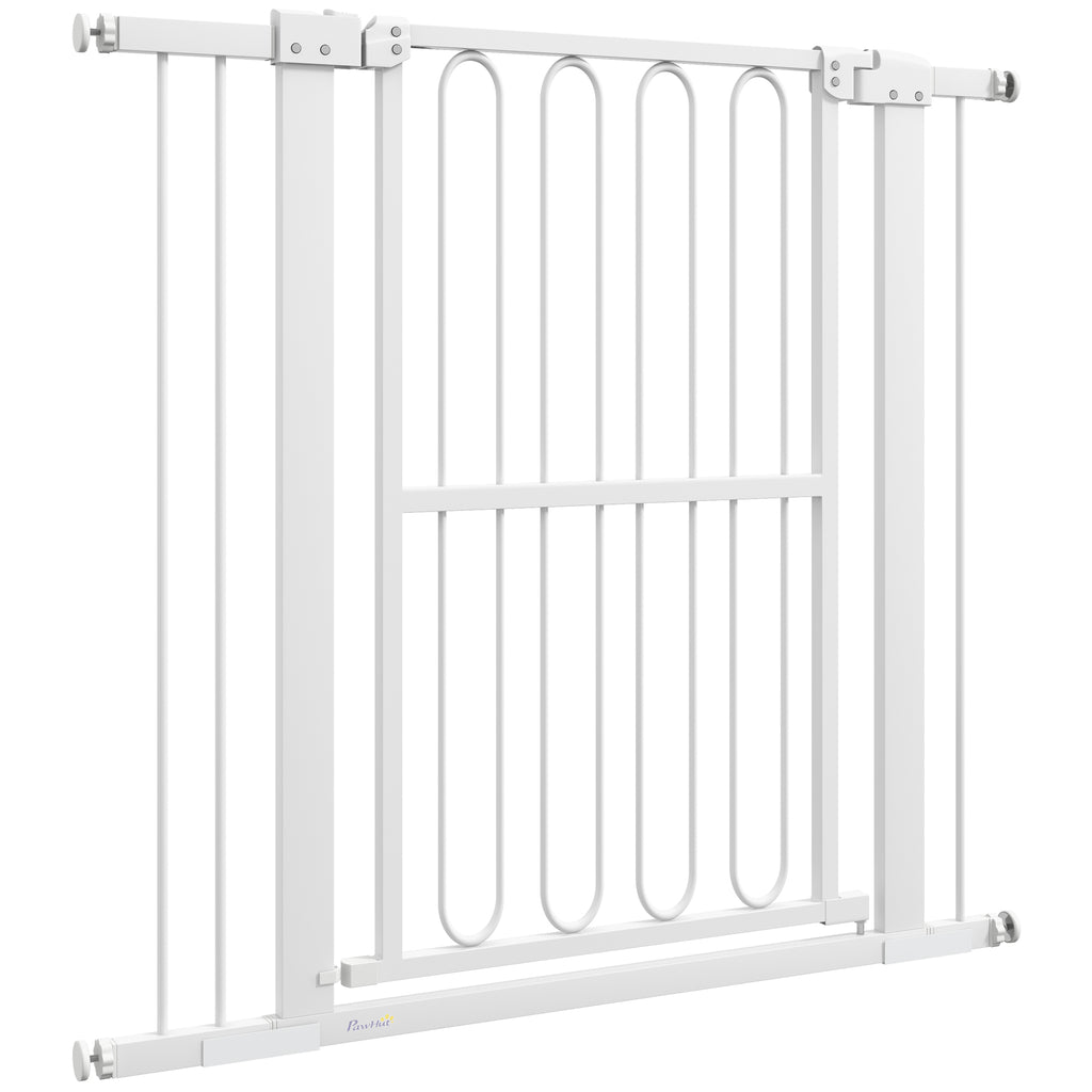 Hundgrind för Dörr & Trappa – Justerbar 76–104 cm (Vit, Höjd 94 cm)