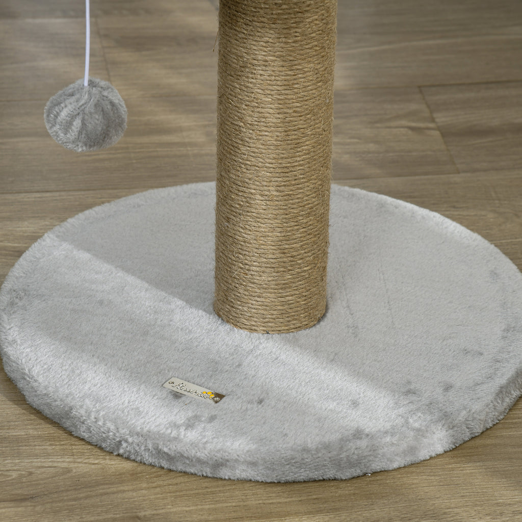 Kompakt klösträd med ombonad kattkorg – Grå, 49 cm