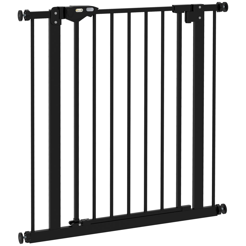 Säkerhetsgrind för Hundar och Husdjur, Svart Metall, 74-80 cm