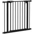 Säkerhetsgrind för Hundar och Husdjur, Svart Metall, 74-80 cm