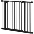 Säkerhetsgrind för Hundar och Husdjur, Justerbar 74-87 cm, Svart Metall