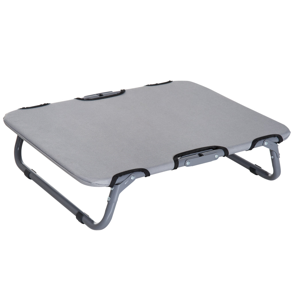 Hopfällbar Upphöjd Hundbädd för Små Hundar – Grå – 59 x 46 cm