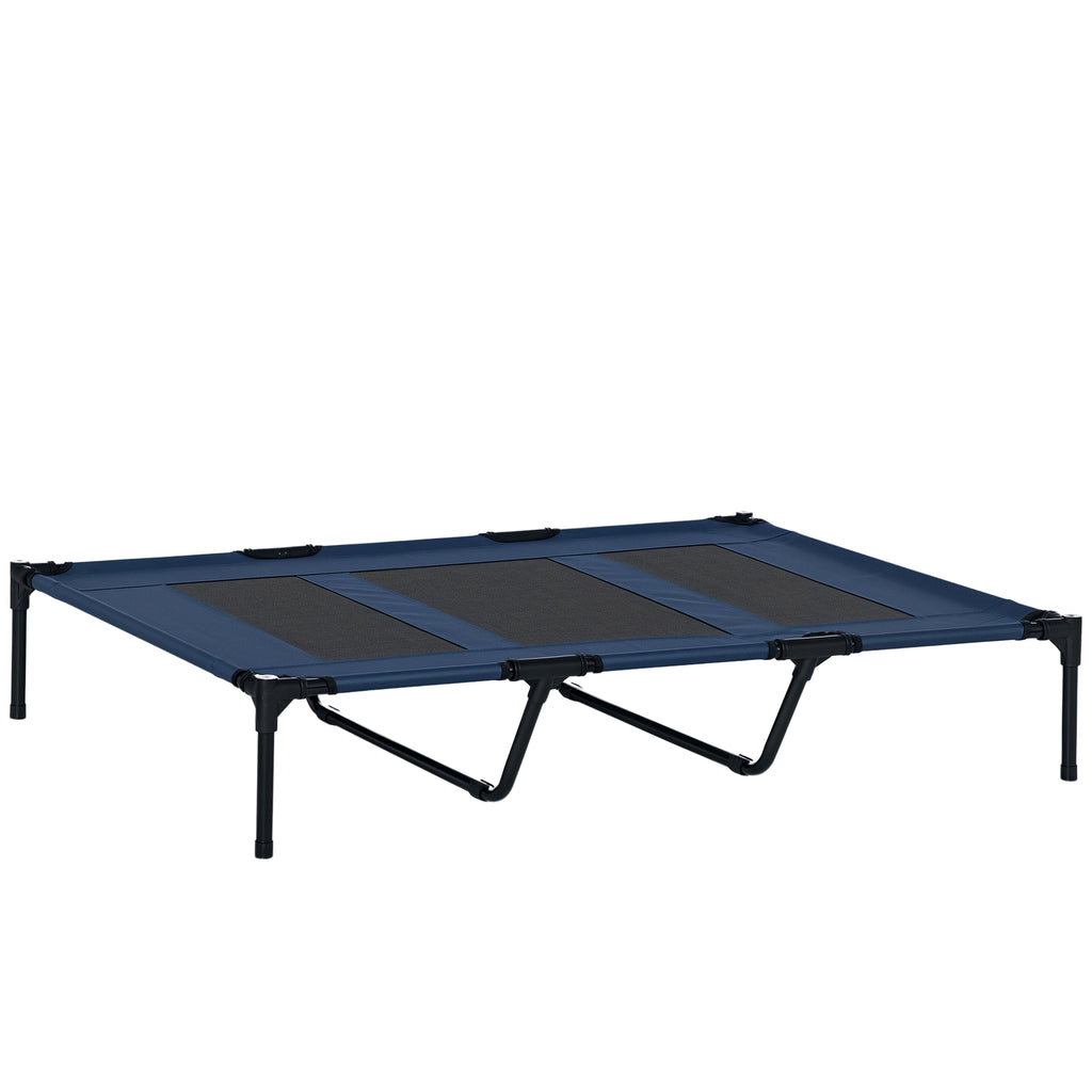 PawHut Fällbar Hundsäng för Utomhusbruk – Upphöjd liggdel – 122 x 92 x 23 cm
