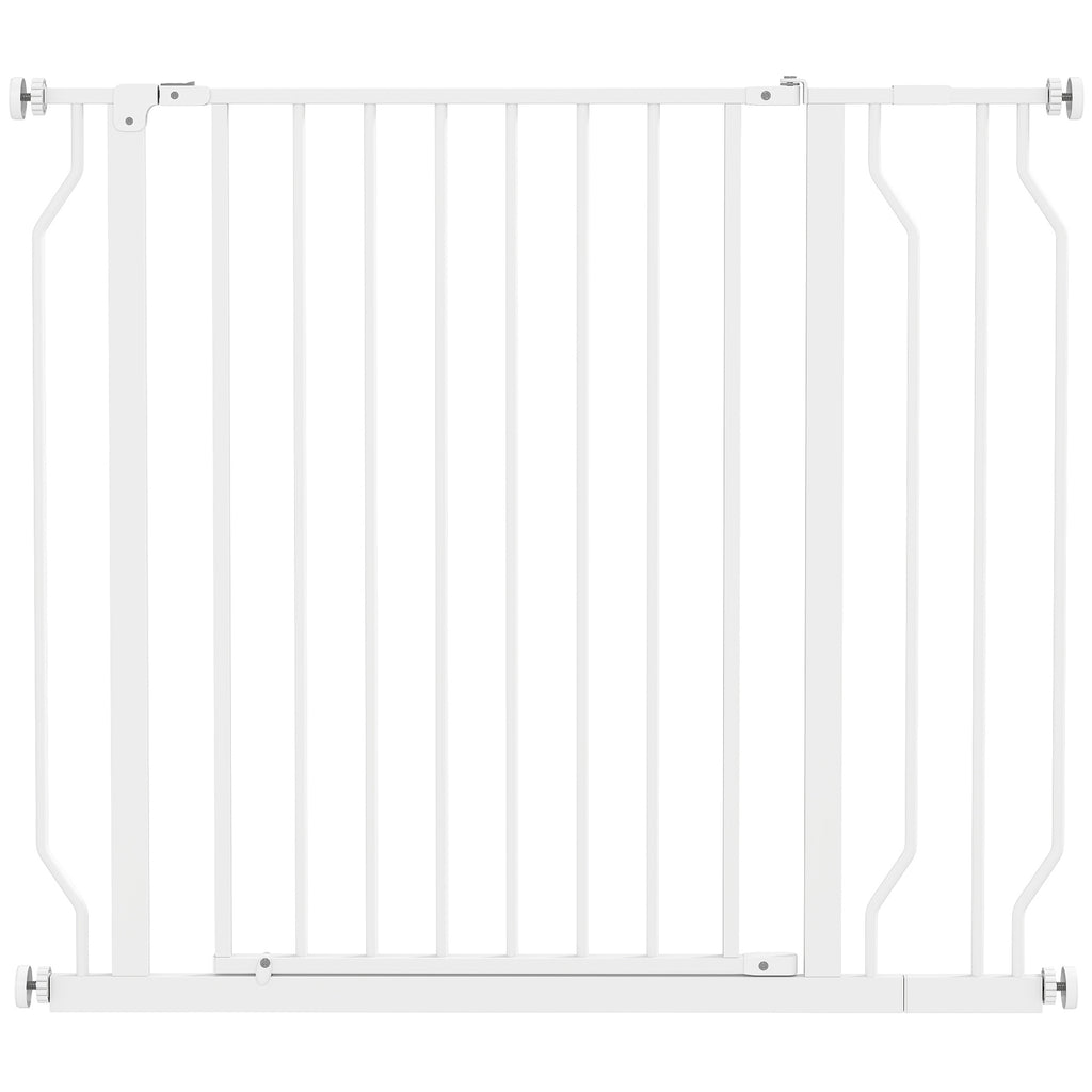 PawHut Tryckmonterad Säkerhetsgrind för Husdjur – Vit – 75–95 cm