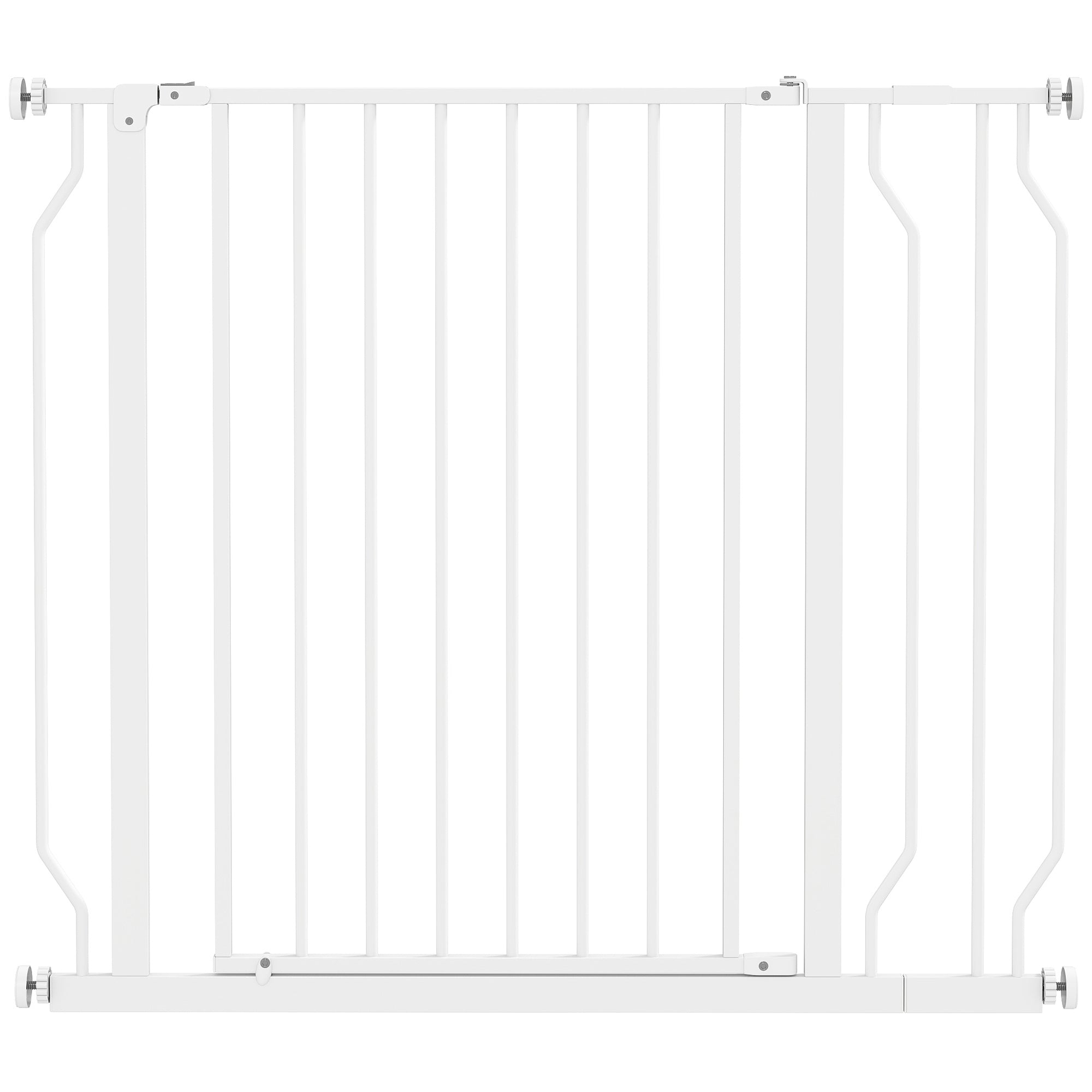 PawHut Tryckmonterad Säkerhetsgrind för Husdjur – Vit – 75–95 cm